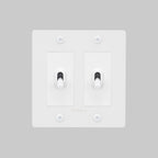 Buster + Punch NTG-144045 Linear 2-Gang Toggle Switch With Logo, 15A, Single Pole/3-Way, White