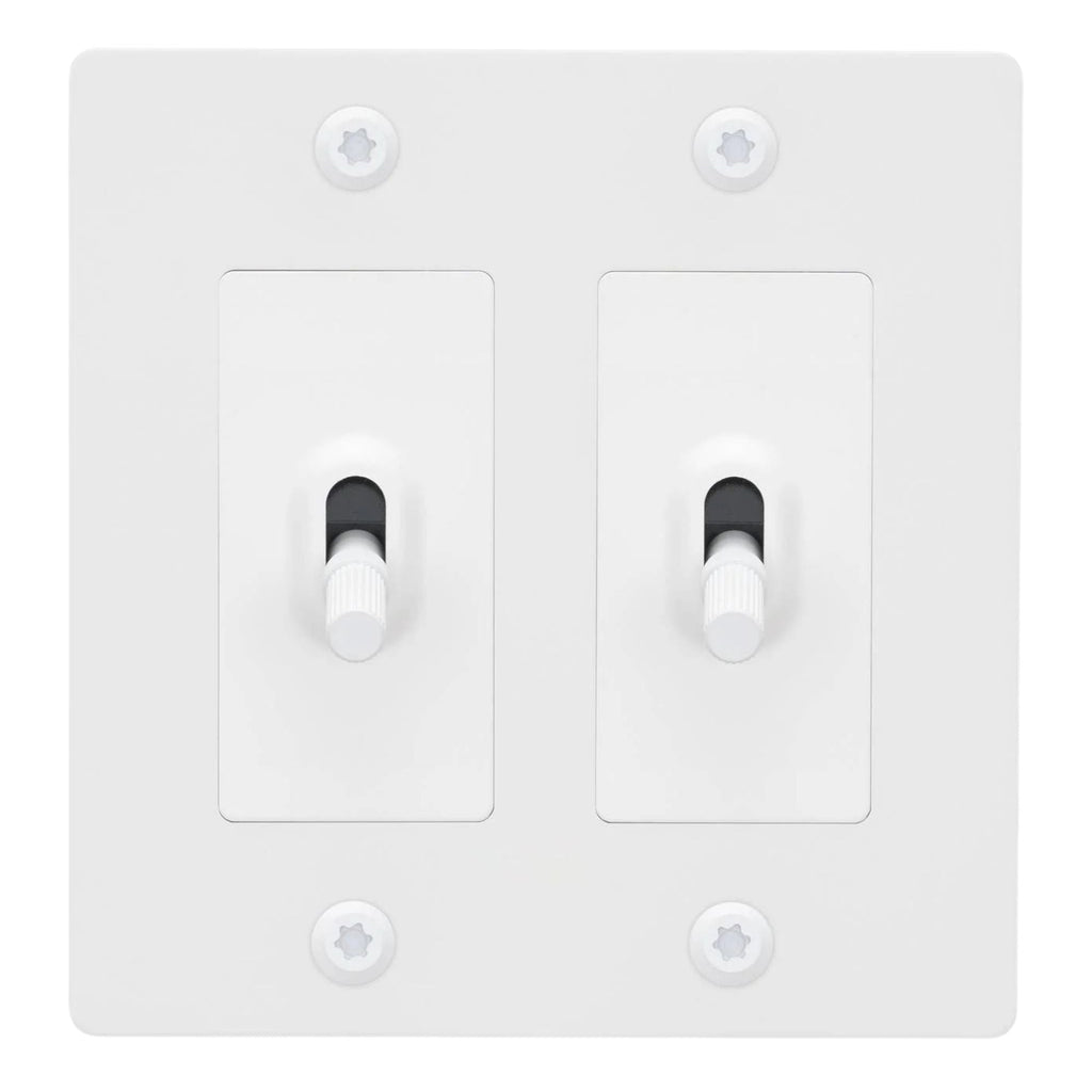 Buster + Punch NTG-144050 Linear 2-Gang Toggle Switch Without Logo, 15A, Single Pole/3-Way, White