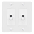 Buster + Punch NTG-144050 Linear 2-Gang Toggle Switch Without Logo, 15A, Single Pole/3-Way, White