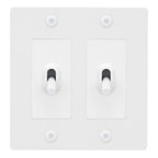 Buster + Punch NTG-144050 Linear 2-Gang Toggle Switch Without Logo, 15A, Single Pole/3-Way, White