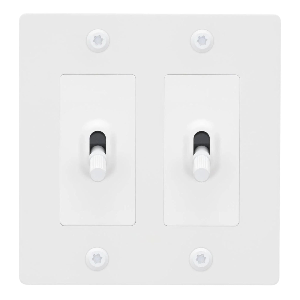 Buster + Punch NTG-144050 Linear 2-Gang Toggle Switch Without Logo, 15A, Single Pole/3-Way, White