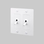 Buster + Punch NTG-144050 Linear 2-Gang Toggle Switch Without Logo, 15A, Single Pole/3-Way, White