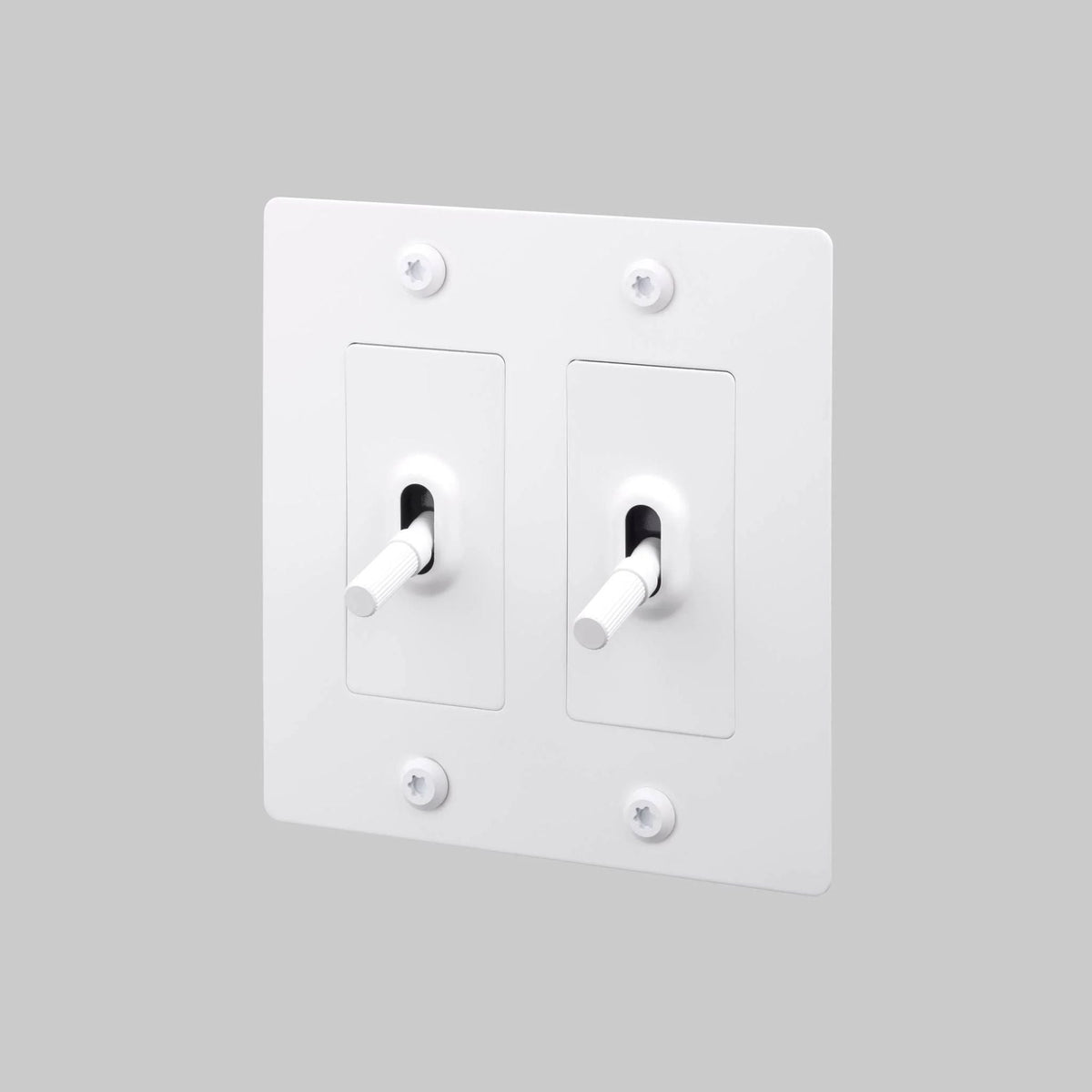 Buster + Punch NTG-144050 Linear 2-Gang Toggle Switch Without Logo, 15A, Single Pole/3-Way, White