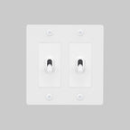 Buster + Punch NTG-144050 Linear 2-Gang Toggle Switch Without Logo, 15A, Single Pole/3-Way, White