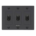Buster + Punch NTK-024391 Linear 3-Gang Toggle Switch With Logo, 15A, Single Pole/3-Way, Black