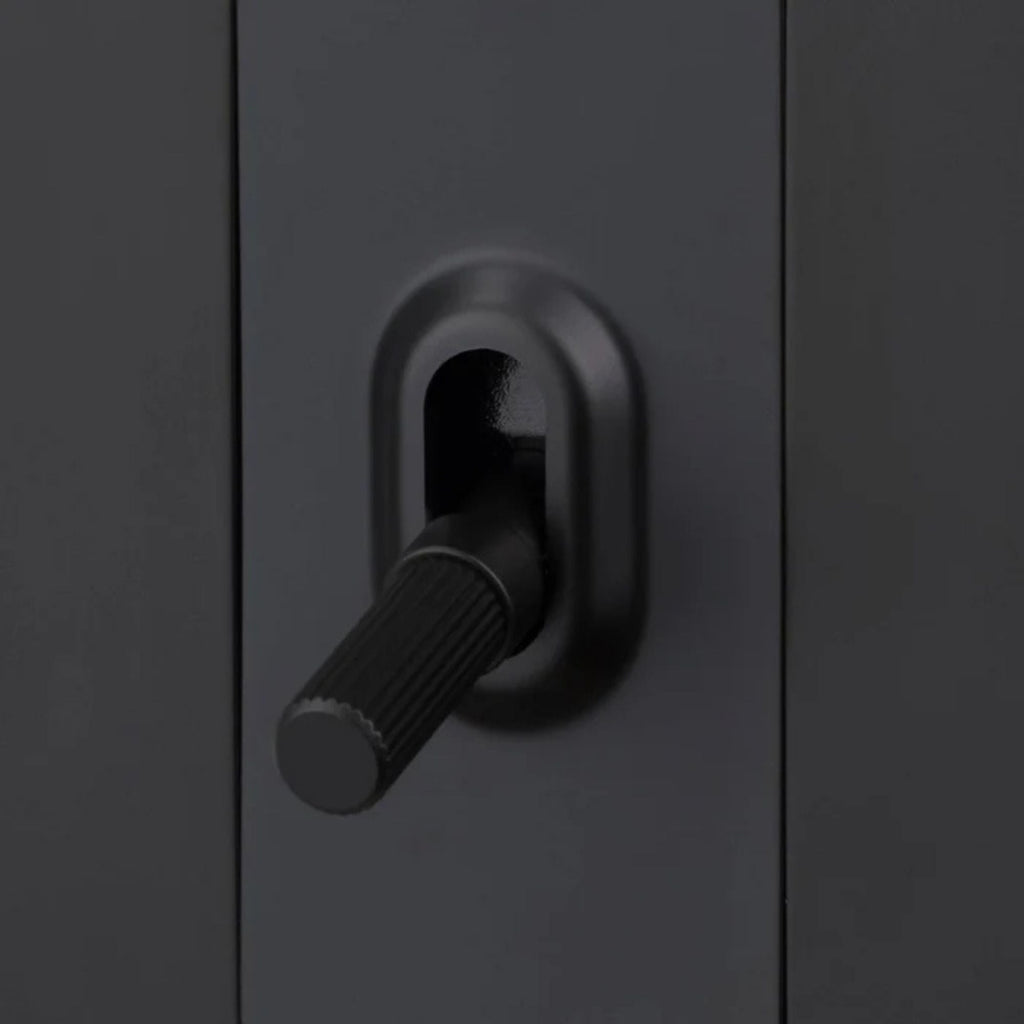 Buster + Punch NTK-024391 Linear 3-Gang Toggle Switch With Logo, 15A, Single Pole/3-Way, Black