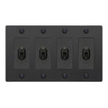 Buster + Punch NTK-024416 Linear 4-Gang Toggle Switch Without Logo, 15A, Single Pole/3-Way, Black