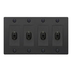 Buster + Punch NTK-024416 Linear 4-Gang Toggle Switch Without Logo, 15A, Single Pole/3-Way, Black