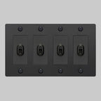 Buster + Punch NTK-024416 Linear 4-Gang Toggle Switch Without Logo, 15A, Single Pole/3-Way, Black