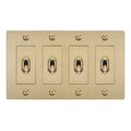 Buster + Punch NTK-054417 Linear 4-Gang Toggle Switch Without Logo, 15A, Single Pole/3-Way, Brass