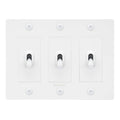 Buster + Punch NTK-144395 Linear 3-Gang Toggle Switch With Logo, 15A, Single Pole/3-Way, White