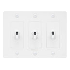 Buster + Punch NTK-144395 Linear 3-Gang Toggle Switch With Logo, 15A, Single Pole/3-Way, White