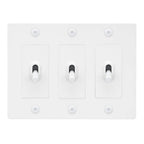 Buster + Punch NTK-144400 Linear 3-Gang Toggle Switch Without Logo, 15A, Single Pole/3-Way, White