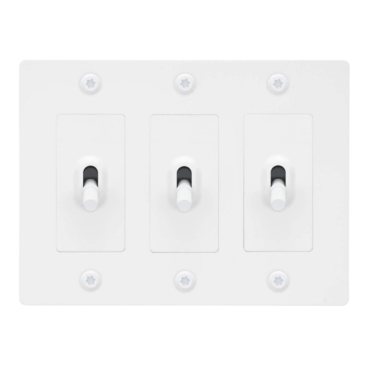 Buster + Punch NTK-144400 Linear 3-Gang Toggle Switch Without Logo, 15A, Single Pole/3-Way, White