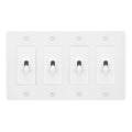 Buster + Punch NTK-144420 Linear 4-Gang Toggle Switch Without Logo, 15A, Single Pole/3-Way, White
