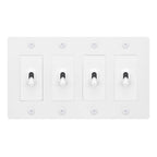 Buster + Punch NTK-144420 Linear 4-Gang Toggle Switch Without Logo, 15A, Single Pole/3-Way, White