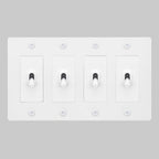 Buster + Punch NTK-144420 Linear 4-Gang Toggle Switch Without Logo, 15A, Single Pole/3-Way, White