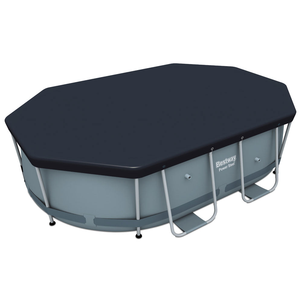 9ft 10inch Oval Pool Cover for Power Steel Above Ground Pools