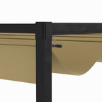 10' x 7' Retractable Pergola Canopy, Outdoor Sun Shade, Khaki