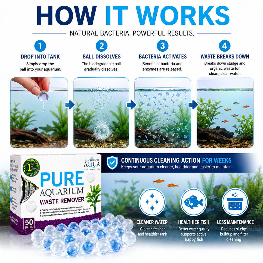 Evolution Aqua PURE Aquarium Total Maintenance Kit Clear Water & Sludge Remover