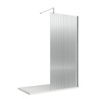Haven 8mm Fluted Glass Wetroom Panel With Support Bar
