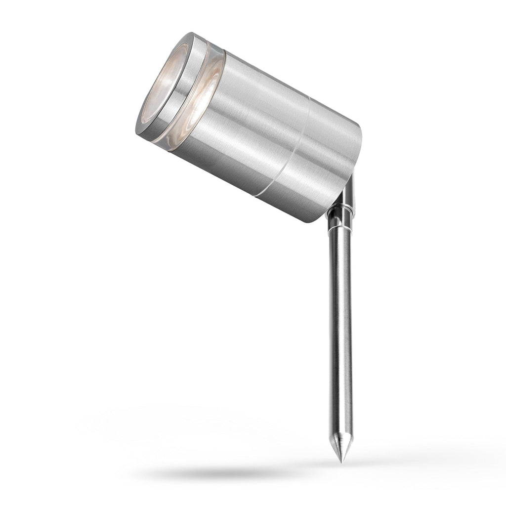 4lite Marinus GU10 Outdoor Garden Spike Light - Stainless Steel - Maplin