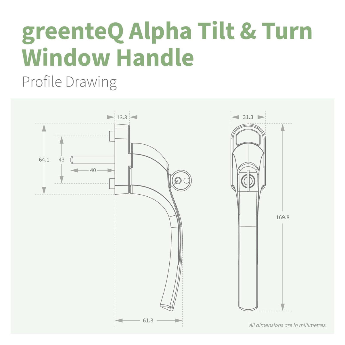 greenteQ Alpha Tilt & Turn Window Handle