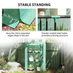 3 Tier Mini Greenhouse with Reinforced PE Cover & Roll-Up Door, 100 x 40 x 150cm, Green