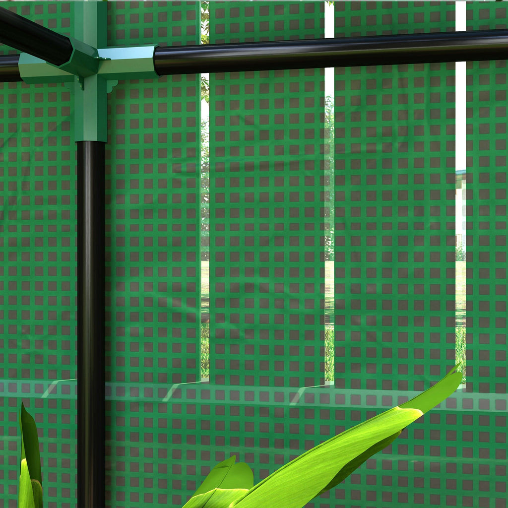 3 Tier Mini Greenhouse with Reinforced PE Cover & Roll-Up Door, 100 x 40 x 150cm, Green