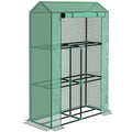 3 Tier Mini Greenhouse with Reinforced PE Cover & Roll-Up Door, 100 x 40 x 150cm, Green