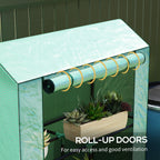 3 Tier Mini Greenhouse with Reinforced PE Cover & Roll-Up Door, 100 x 40 x 150cm, Green