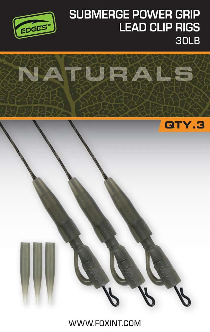 Fox Naturals Submerge Power Grip Lead Clip Rigs