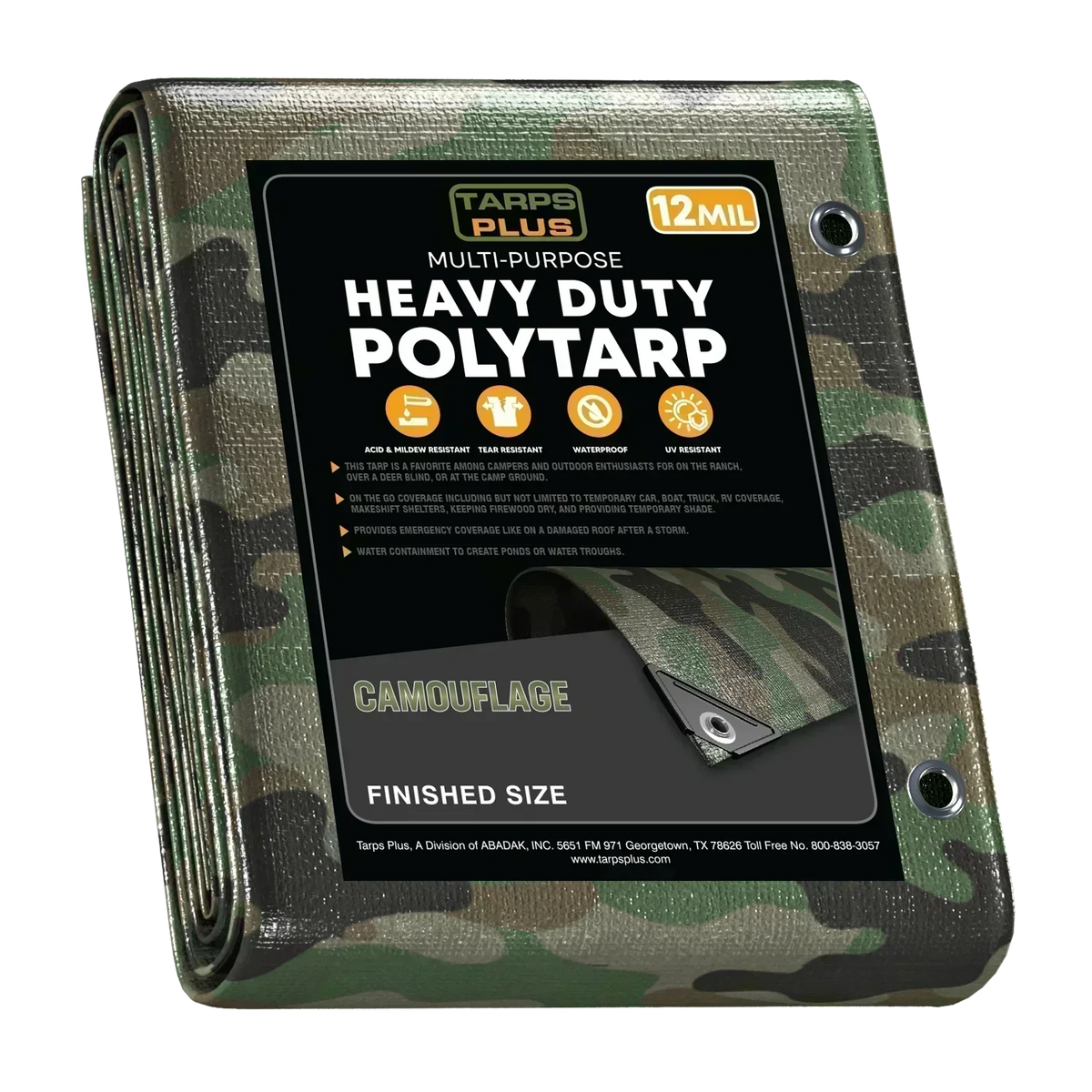 Camouflage Poly Tarp 10' x 20'