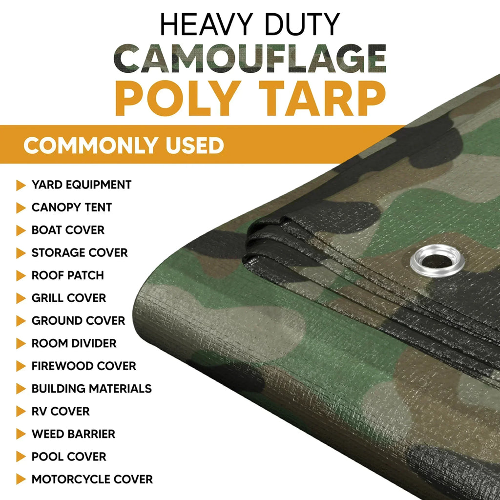 Camouflage Poly Tarp 16' x 20' Case of 3