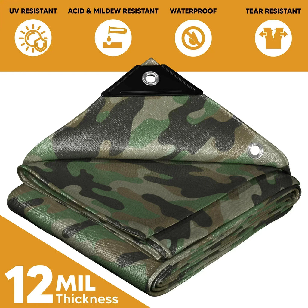 Camouflage Poly Tarp 18' x 24' Case of 2