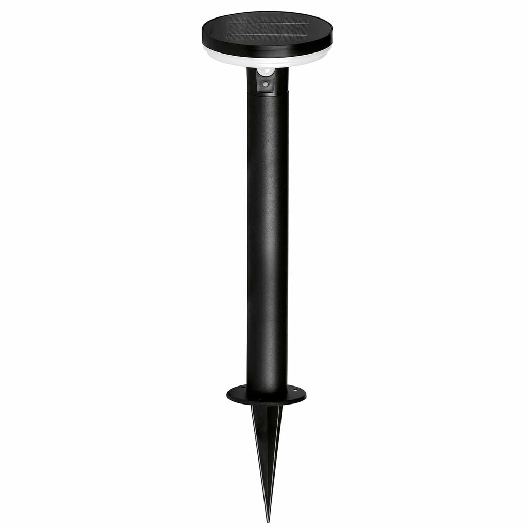 4lite Antheia Solar IP54 Die-Cast Aluminium LED Outdoor Bollard Light with Built in PIR Motion Sensor