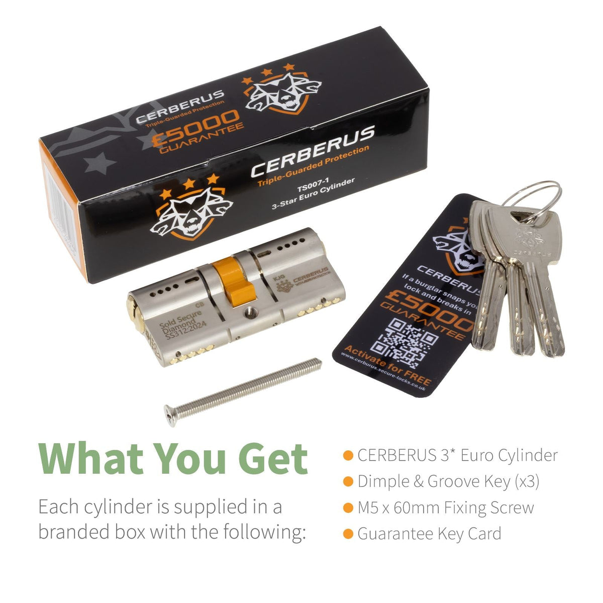 CERBERUS TS007 3* Euro Cylinder