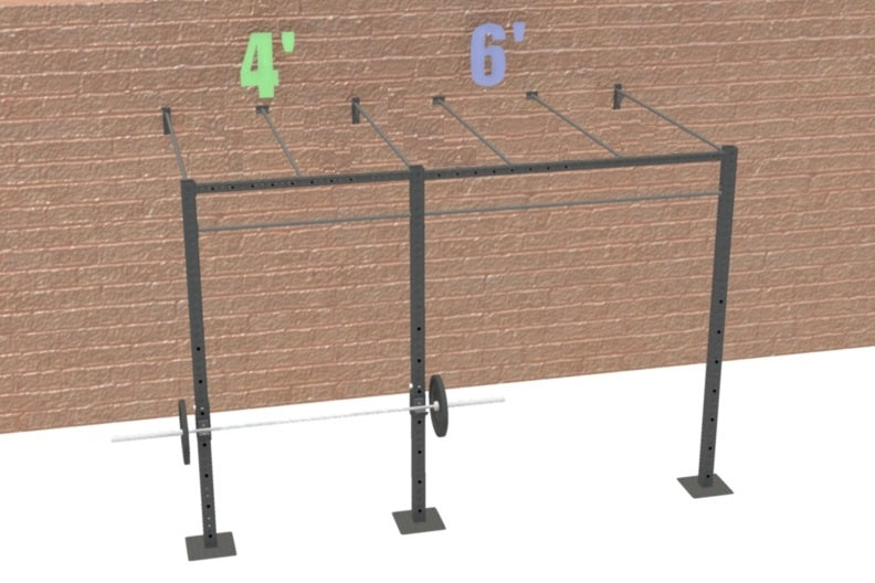 10' Wall-Mount Builder® Rig: Intermediate 1 w/ 2' Monkey Bar Spacing