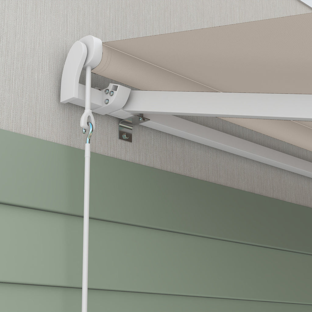 16' x 10' Electric Retractable Awning with Remote & Crank Handle, Cream White