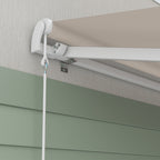 16' x 10' Electric Retractable Awning with Remote & Crank Handle, Cream White
