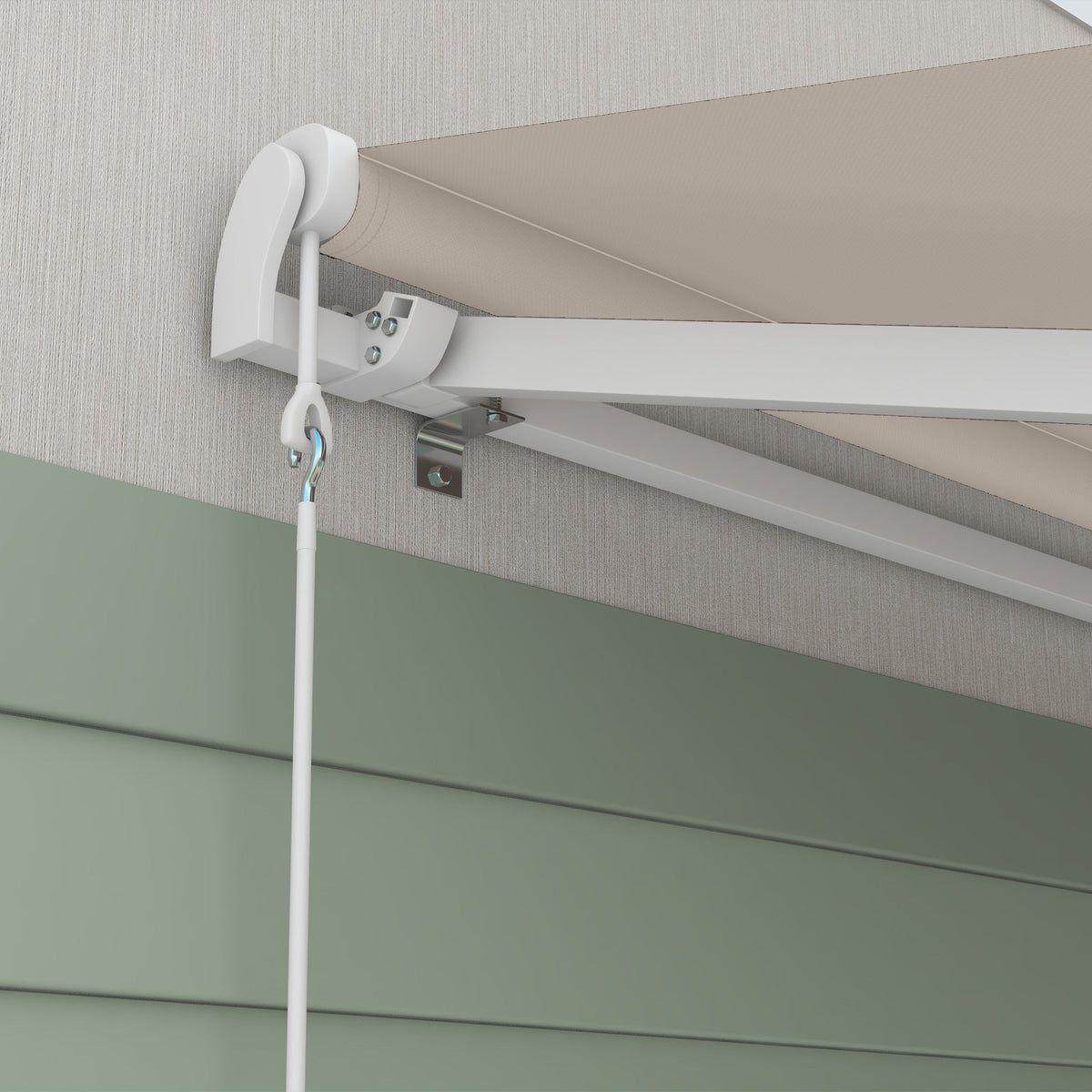 16' x 10' Electric Retractable Awning with Remote & Crank Handle, Cream White