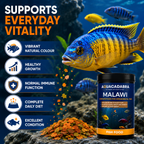 Aquacadabra Malawi Cichlid Fish Food Flakes Spirulina Chlorella Mbuna