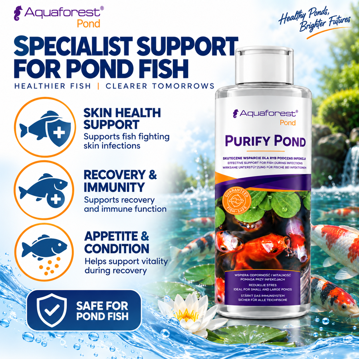 Aquaforest Purify Pond 500ml – Pond Fish Skin Treatment