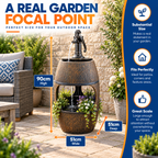 Bermuda Planter Barrel Garden Water Feature with Pump & 3m Mains Cable