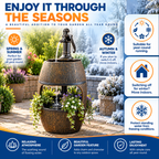 Bermuda Planter Barrel Garden Water Feature with Pump & 3m Mains Cable