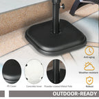 11kg Concrete Garden Parasol Base Holder, Square Umbrella Stand Weight, Black