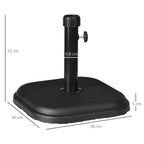 11kg Concrete Garden Parasol Base Holder, Square Umbrella Stand Weight, Black