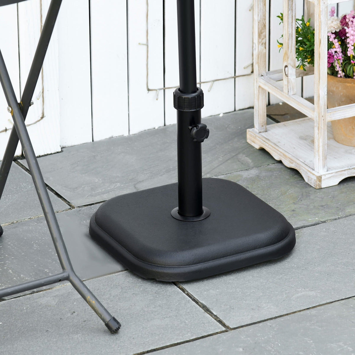 11kg Concrete Garden Parasol Base Holder, Square Umbrella Stand Weight, Black