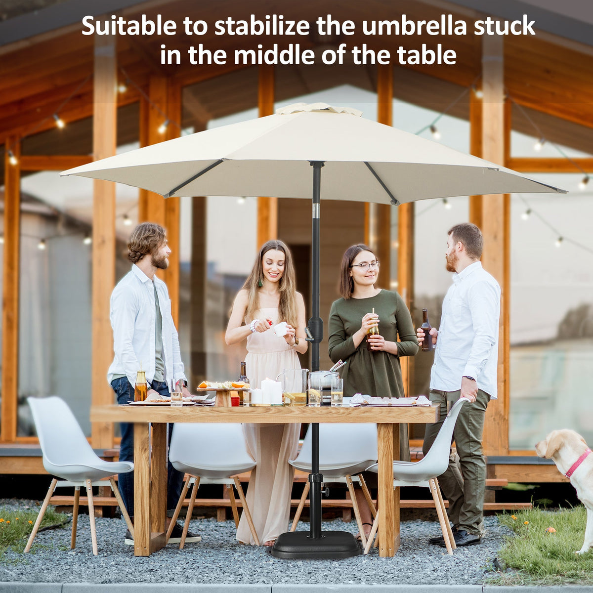 11kg Concrete Garden Parasol Base Holder, Square Umbrella Stand Weight, Black