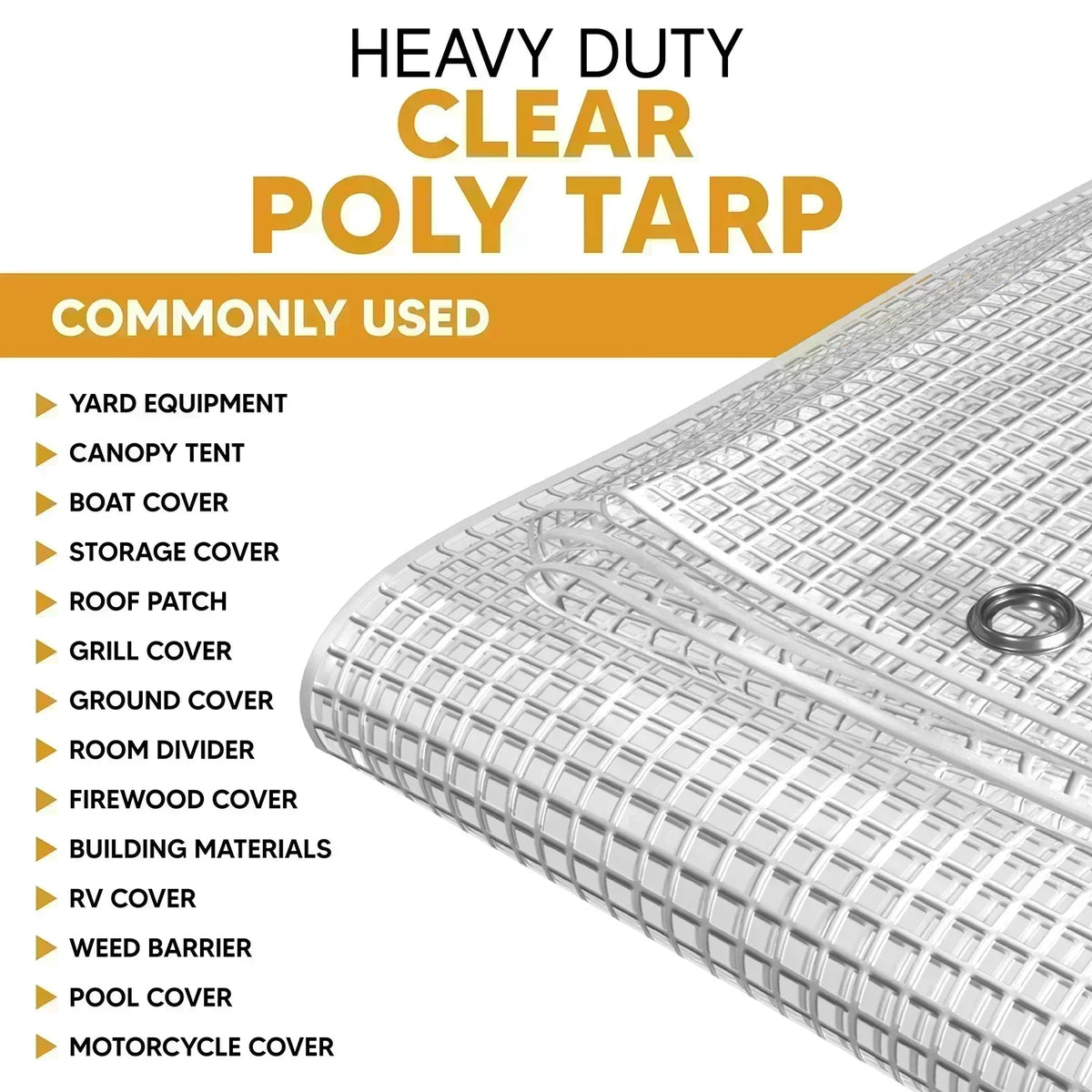 Clear Poly Tarp 6' x 10' Case of 16